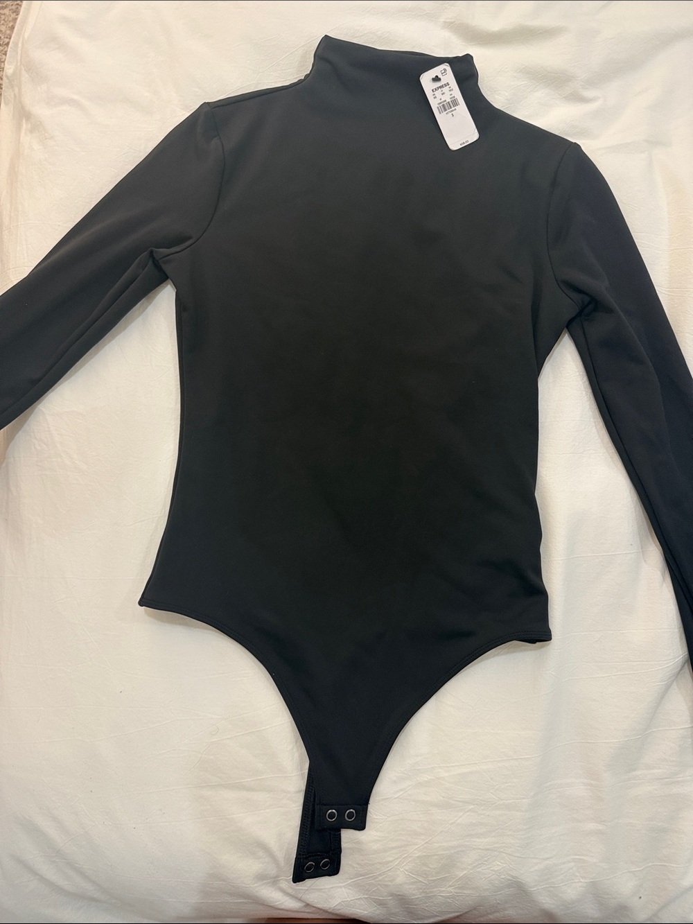 Express Kids Black Long-Sleeve Mock Neck Bodysuit